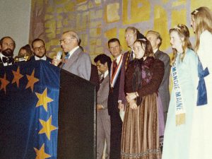 Discours de Bernard Chaplain lors de la signature de la charte de jumelage en 1975 à Rotenburg